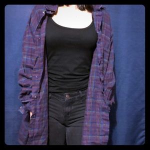 Dark purple and green vintage flannel